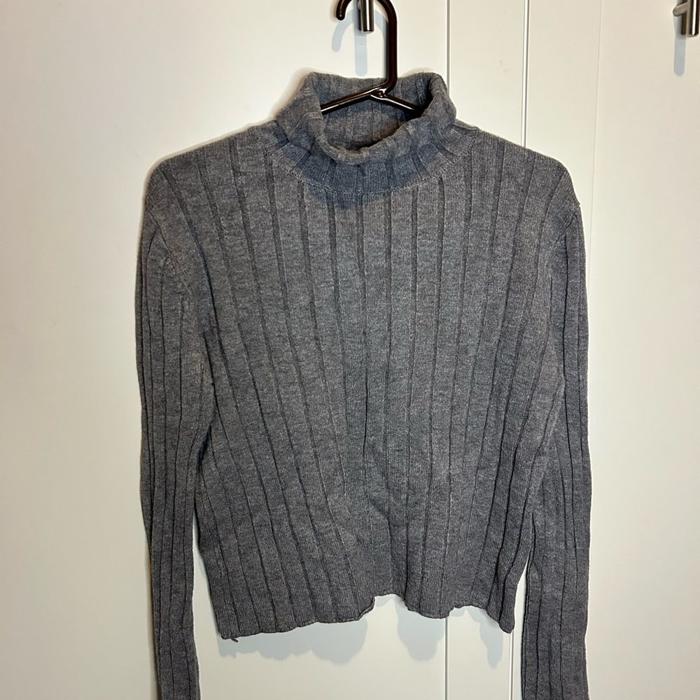 Gray Ribbed Women's Sweater